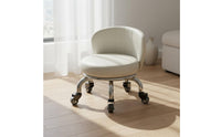 Low Rolling Stool Easy to Install Round Caster Stool Small Decorative Chair on Wheels Modern Design 250 Lbs Capacity