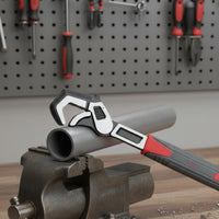2 Pieces High Force Self Locking Wrench Single-Handed Operation Wide Jaw Adjustable Wrench Heavy-Duty Multifunctional Spanner Ergonomic Handle