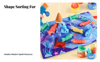 Interactive Play Textile Aquatic Creature Catching Game Hand-Eye Coordination Soft Fishing Toy Set Develops Fine Muscle Skills for Toddlers