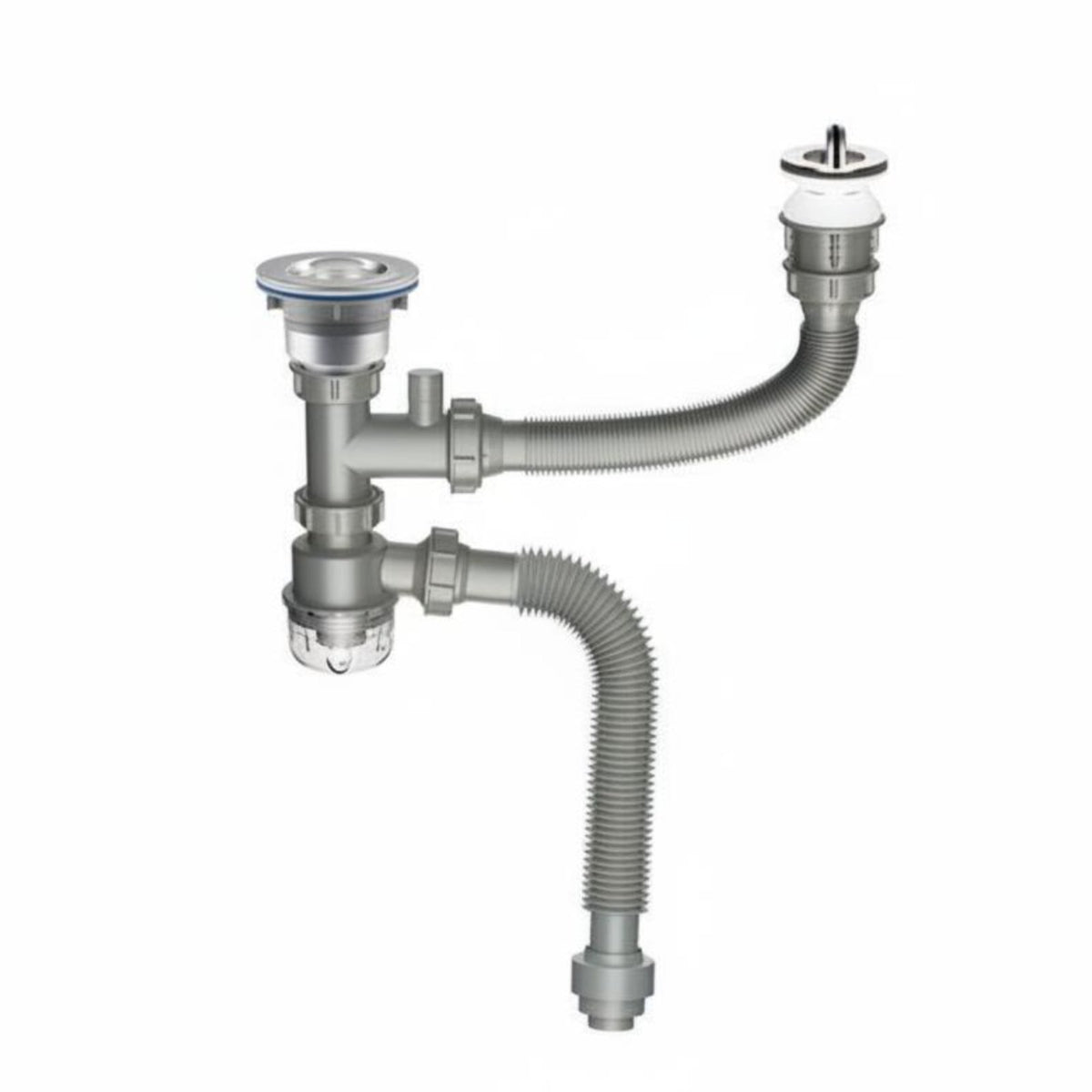 Double Sink Drain tube  Kit Anti-Odor Sink Drain Set Fast Drainage for Lavatory