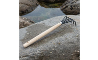 2 Pieces Metal Head Clam Rake Net Basket Beach Digging Rake Beachcombing Outdoor Tool Sturdy for Tidal Flat, Shoreline