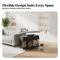 C-Shaped Rolling Table Height-Adjustable Rolling C-Shaped Table Mobile Design Easy to Clean for Apartment Dwellers, Adults