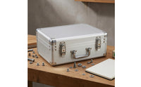 Aluminum Black Lined Interior Portable Tool Storage Case Silver Finish Locking Briefcase