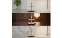 Dessert Display Stand with Circular Grip Handle Tabletop Two-Tier Display Stand Stable Tiered Serving Tray for Weddings