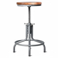 360-Degree Swivel Adjustable Industrial Stool Built-in Footrest Adjustable Industrialdesign Stool Stable Base Counter Chair Retro Design for Homeowners, Bar Owners, Adults, Cafe, Restaurant, Kitchen, Living Room