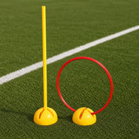 Soccer Corner Flag Pole with Water-Filled Base, Agility Ring, and Obstacle Marker Training Set