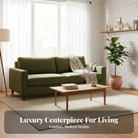 Upholstered 3-Seater Removable and launderable Cover 3-Seater Settee Nordic Design Sofa for Apartment Dwellers, Families, Studio Flat, Den, Waiting Area