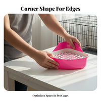 Triangle Litter Pan Hygienic Hare Potty Box Small Pet Corner Toilet Odor Resistant Triangle Potty Helper Leak-Resistant Design