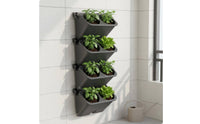 No-Drill Installation Self Watering Vertical Planter Space Saving Tiered Wall Mounted Flower Pot Cascading Water System Vertical Garden Wall Pots Indoor Outdoor Use for Balcony