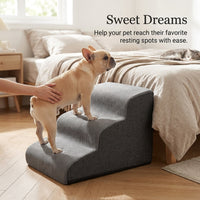 Dog Steps for Bed and Sofa with Removable Washable Cover, Ladder for Small and Cats, Soft Textile Pet Stairs for Easy Climbing