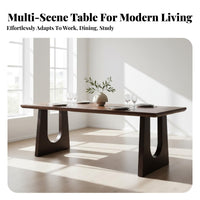 original edge untreated perimeter Slab Table hardwood Wood Conference Desk Walnut Finish Workstation for Design aficionados, Office Managers, Living Room