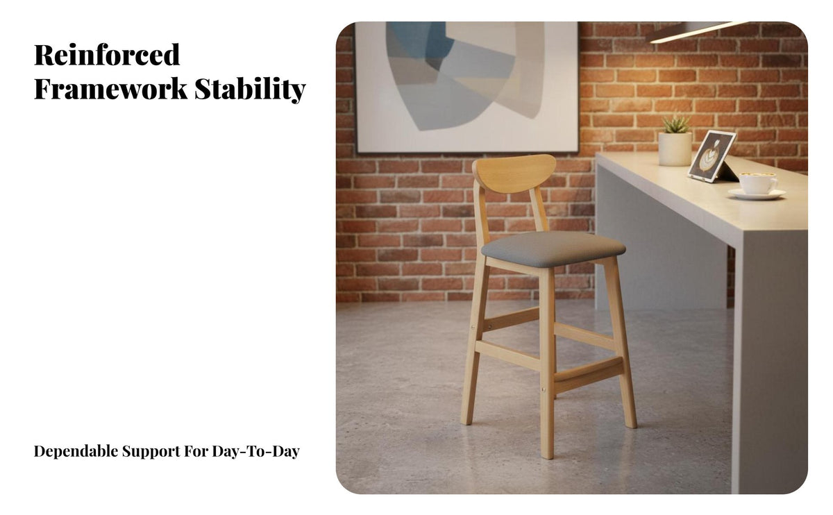 With supportrest Highspine Wooden Stool Nordic Aesthetic countertool Minimalist design Counter Chair Modern Design for Adults, Homeowners, Hosts, Home Bar, Dining Room, Kitchen Island