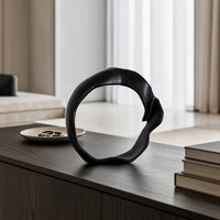 Decorative Loop decor Metal Hollow Sculpture for Bookshelf