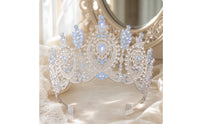 Bridal Crown Baroque Bridal Tiara Ornate Crown with Comb for Pageant Contestants, Artists, Weddings, Stage Performances, Costume Parties
