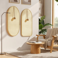 2 Pieces Cat Scratching Board with Toy Ball Wall-Mounted Sisal Cat Scratcher with Hanging Rope Interactive Pet Supply for Living Room, Apartments