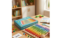 Printed Number Grid Multiplication Board Game Rainbow-Colored Wooden Multiplication Board Hands-on Learning Educational Toy Interactive