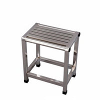 Slatted Metal Stool Waterproof Heavy-Duty Single Step Anti-Slip for Adults, Kids