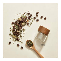 Clear Body Mini Glass Jar Small Storage Bottle Wooden Lid Airtight Seasoning Jar for Travelers, Commuters, Camping
