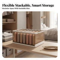 Pants Divider Drawer Stackable 7-Grid Clothing Bin Long-Lasting for Bedroom