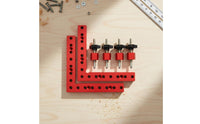 Double Scale Ruler 90 Degree Positioning Square Aluminum Alloy Corner Clamp Rust Proof Right Angle Clamping Square Anodized Finish for Furniture Assembly, Picture Framing