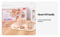 Role-Playing Fun Afternoon Tea Play Set Sturdy Wood Construction Wooden Tea Set Encourages Creativity Toy Teapot and Cups Realistic Design for Preschoolers, Toddlers, Playdates
