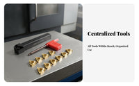 Lathe Threading Kit Rectangular Shank Carbide Insert Set Gold Triangular for Thread Cutting