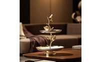 Two-Tier Serving Stand Decorative Tiered Serving Tray Easy to Clean Jewelry Display Holder for Hosts, Tabletop, Parties, Weddings