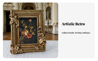 3D Relief Details Ornate Gold Photo Frame Vintage Gold Picture Frame