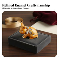 Pig Jewelry Box Decorative Ornament Astrological Pig Storage Box Crystal Accented Hinged Piglet Jewelry Holder for Collectors, Women