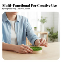 Lawn Effect Artificial Grass Display Disc Pastoral Theme Doll Base Round Design Figure Stand Versatile Application for Collectors, Photographers, Desk Decoration, Miniature Scenes, Miniature Scene Building, Photo Shoots