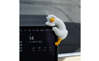 Cute Duck Car Ornament Cartoon Duck Dashboard Figure Playful Figurine Lovely for Drivers, Commuters, Road Trips