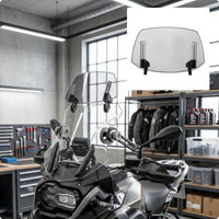 Windshield Extension Universal Windshield with Clamp Transparent Wind Deflector with Fasten on Mount for Riders, Long Distance Riding