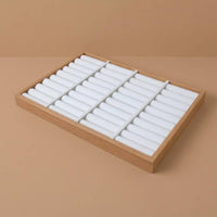 Jewelry Display Tray Padded Cushioned Jewelry Tray Accessory Storage Wood-Grain Slim