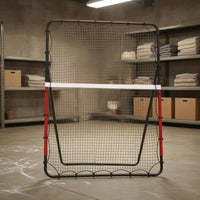 5 Angle Settings Tennis Rebound Training Net Black Metal Frame Adjustable Tennis Rebound Net Mesh Netting