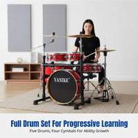Double-Sided Quiet Drum Set, Portable Practice Kit for Adult Beginners, Jazz, Professional, Birch Wood