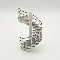 Rotating Dollhouse Staircase with Handrail Architectural Spiral Staircase Compact Model Round for Hobbyists