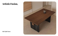 Turned-Leg Wooden Table sturdy Wood Writing Desk Wabi-Sabi Design Household Furniture for Guesthouse Owners, Hosts, Living Room, Home Office, Kitchen