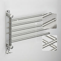 Stainless Steel Swivel Towel Rack Foldable Swing Arm Towel Rack Heavy Duty Easy to Install for Renters, Rv