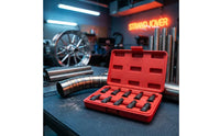 10 Pieces Cr-V Steel 3/8 Drive 12-Point Socket Set Long-Lasting 12-Point Socket Bit Set Heat Treated Hand Tool High Hardness Alloy for Workshop, Garage
