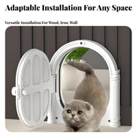 White Arched Pet Flap ABS Plastic Hinged Oval Pet Door