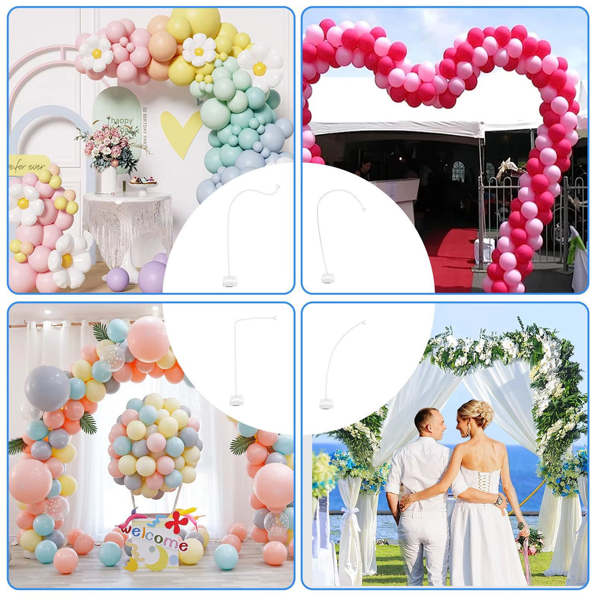 Balloon Stand Kit Reusable Balloon Column Stand Set for Wedding Party Adjustable Arch Kit