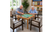 Printed Grid Mahjong Chess Table Square Mahjong Table Green Game Furniture Scratch-Resistant