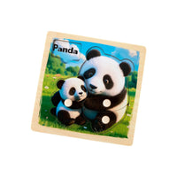 3D Wooden Knob Puzzle Cartoon Wooden Puzzle with Pegs Compact Toy Lightweight for Children, Classroom