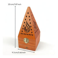 Aromatic Burner with Drawer Wooden Censer Hollow-out for Home Decor