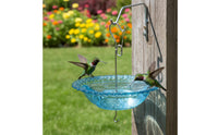 Solar Bird Nectar Dispenser Rust-Resistant Solar Bird Feeder Light Detachable Flip Design Hanging BirdBath for Balcony