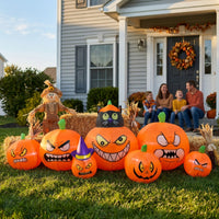 Light-up Inflatable Pumpkin with Black Cat Outdoor Air-Blown Yard Display for Garden, Patio