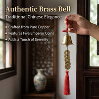 Hanging Small Brass Bells, Decorative Vintage 12cm Chime, Home Decoration Festival Wall Hanging Bells, Aged Brass Material