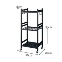 Garden Tool Organizer with Wheels Rolling for Garage, Utility Room, Homeowners