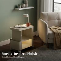 Elegant and design 2-Tier Rolling Side Table Multi-Functional Mobile Furniture Space-Saving Utility cart robustDuty for homeowners, Office Workers, Living Room, Bedroom, Kitchen, Balcony