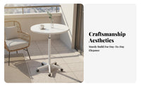 With Wheels Height-Adjustable Rolling Table Minimalist Design Household Furniture 360° Swivel Top Stable Base for Apartment Dwellers, Distant Workers, Balcony, Living Room, Small Areas, Home Office
